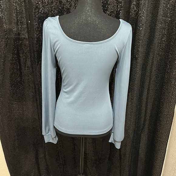 Periwinkle Blue Long Sleeve Blouse - Picture 2 of 2